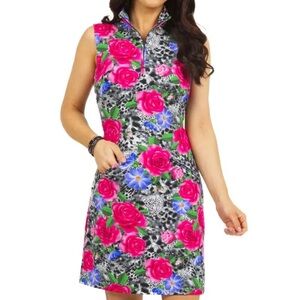 Floral Sleeveless Dress with Zipper